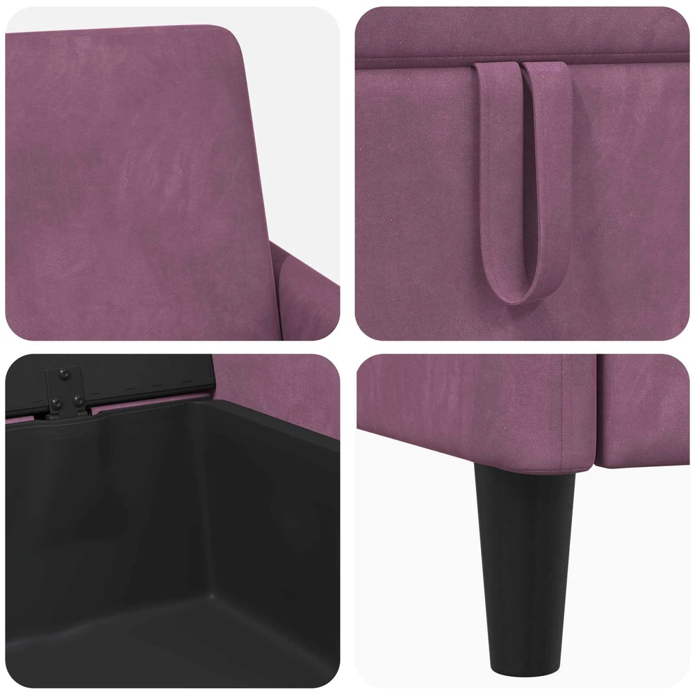 Sofa su saugojimo vieta Violetinė 172 x 78 x 87 cm Poliesteris
