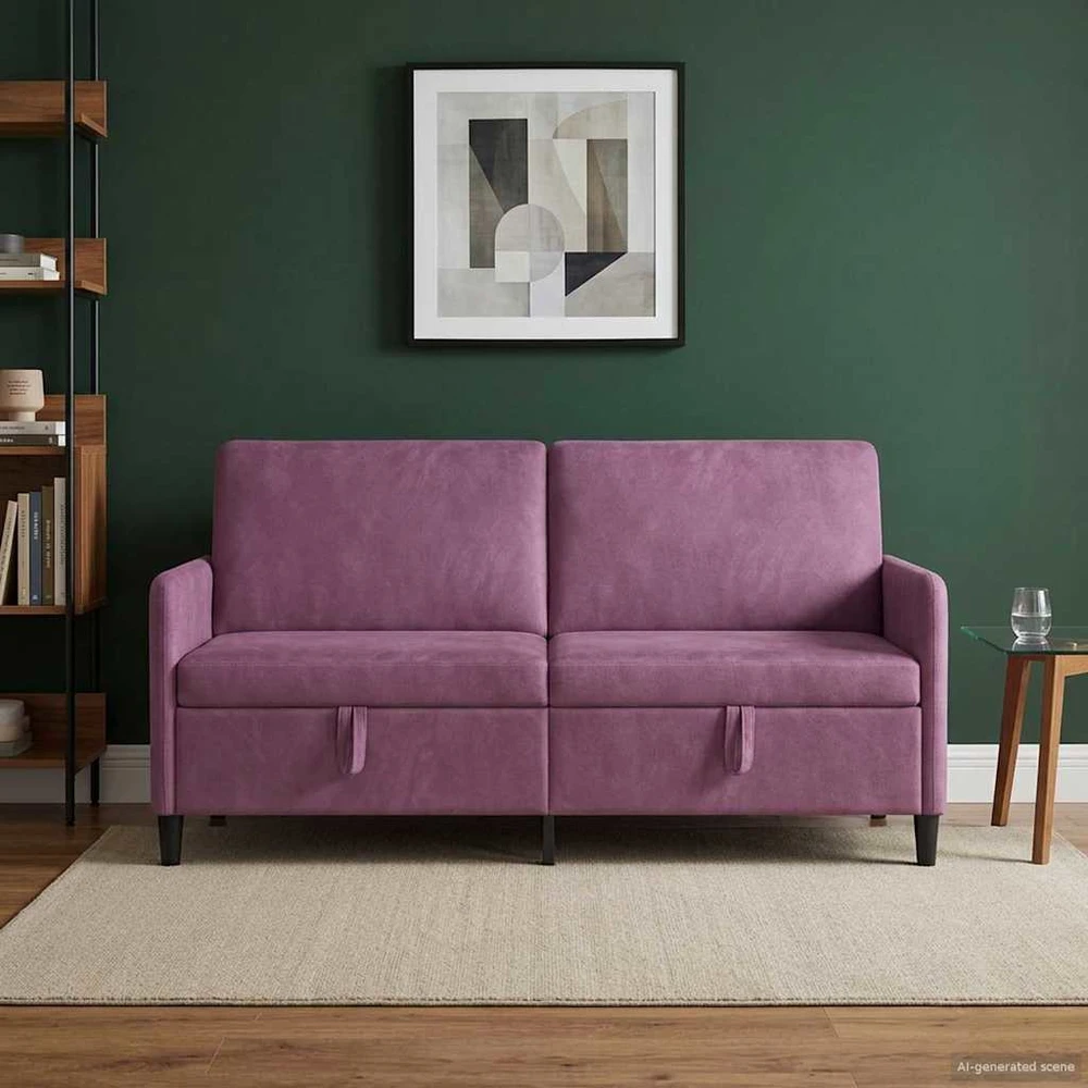 Sofa su saugojimo vieta Violetinė 172 x 78 x 87 cm Poliesteris
