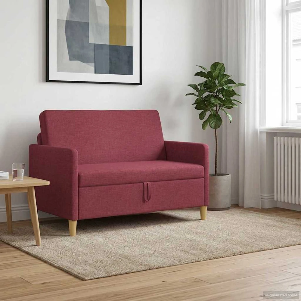 Sofa su saugojimo vieta Vyno raudona 122 x 78 x 87 cm