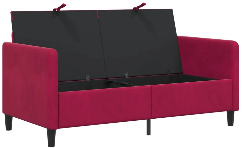 Sofa su saugojimo vieta Vyno raudona 152 x 78 x 87 cm