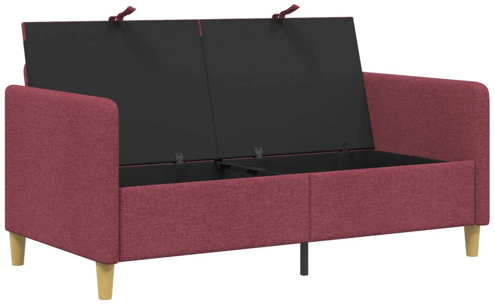 Sofa su saugojimo vieta Vyno raudona 152 x 78 x 87 cm