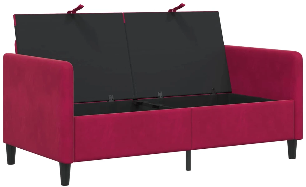 Sofa su saugojimo vieta Vyno raudona 152 x 78 x 87 cm