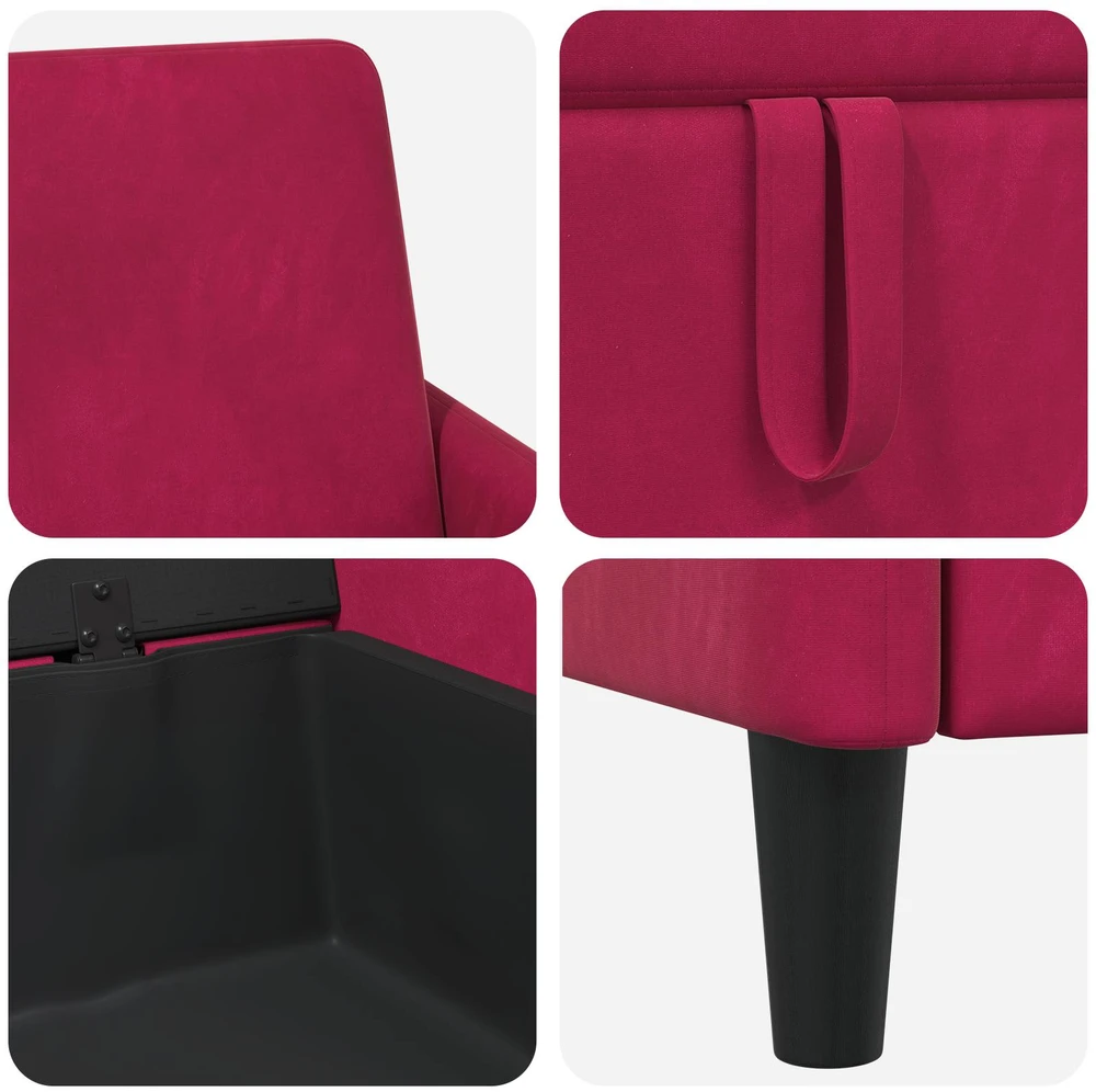Sofa su saugojimo vieta Vyno raudona 172 x 78 x 87 cm