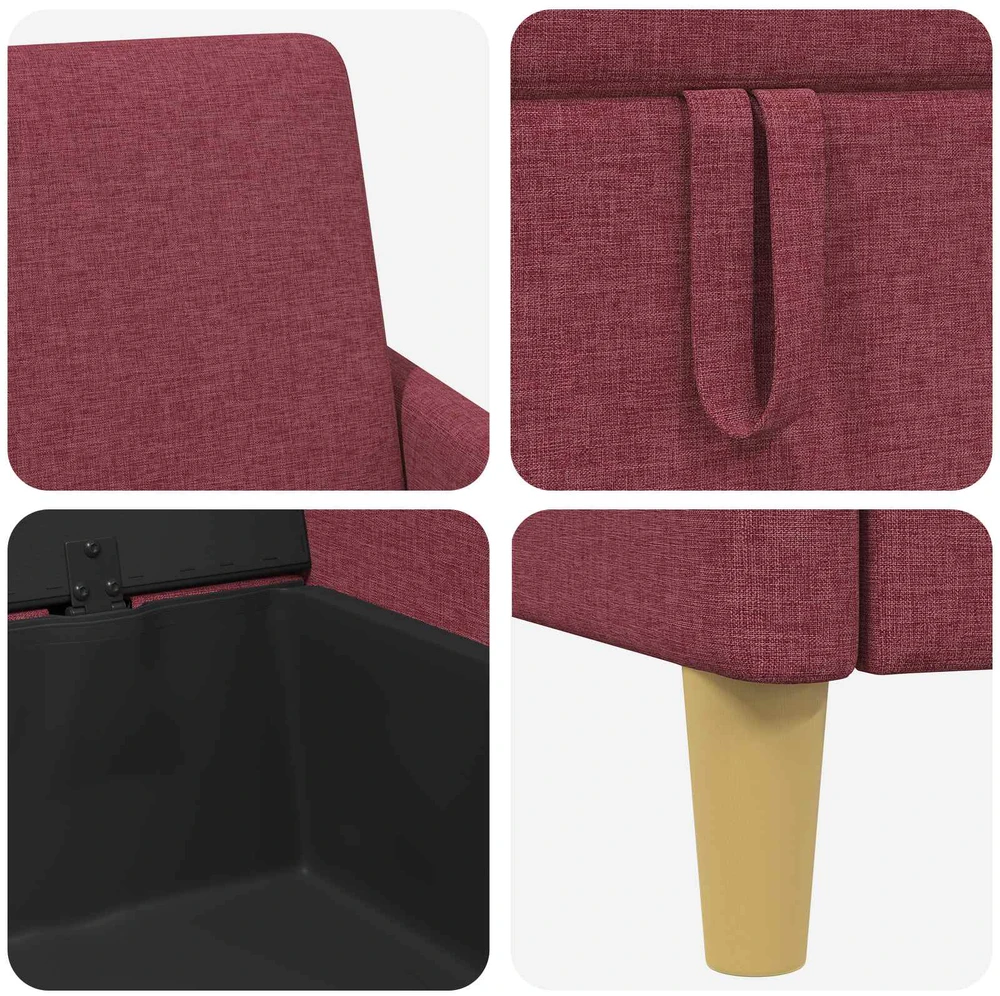 Sofa su saugojimo vieta Vyno raudona 172 x 78 x 87 cm