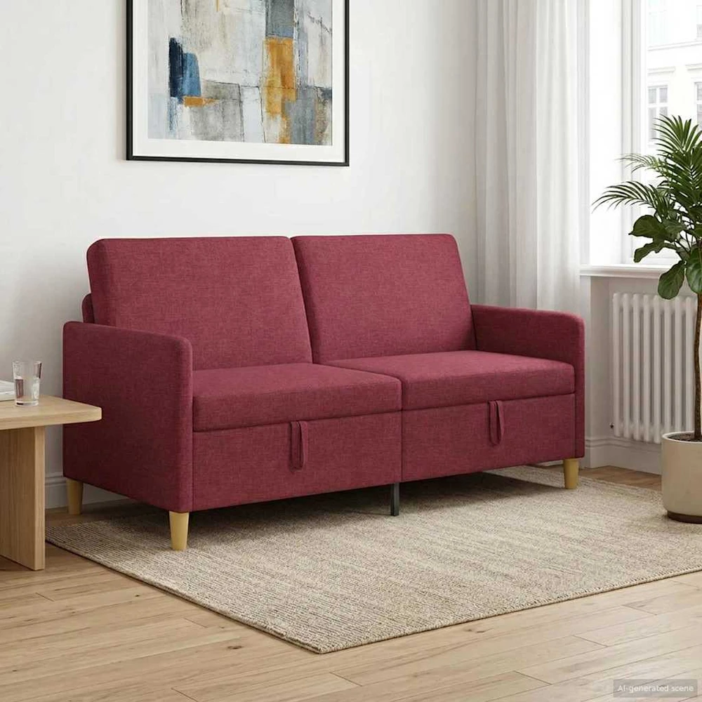 Sofa su saugojimo vieta Vyno raudona 172 x 78 x 87 cm