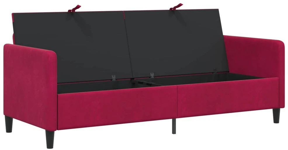Sofa su saugojimo vieta Vyno raudona 192 x 78 x 87 cm