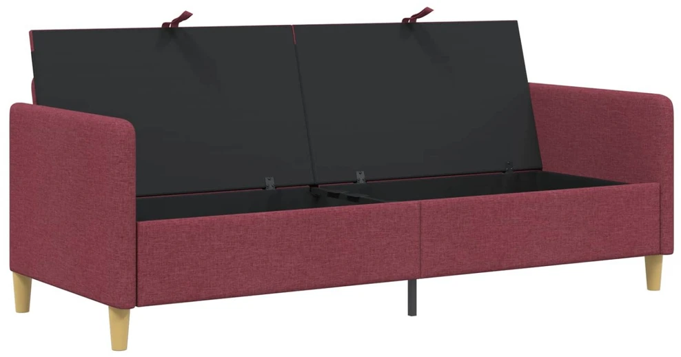 Sofa su saugojimo vieta Vyno raudona 192 x 78 x 87 cm