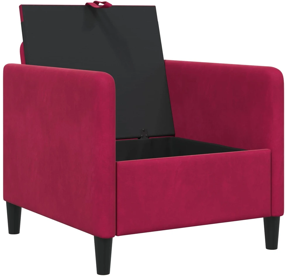Sofa su saugojimo vieta Vyno raudona 72 x 78 x 87 cm