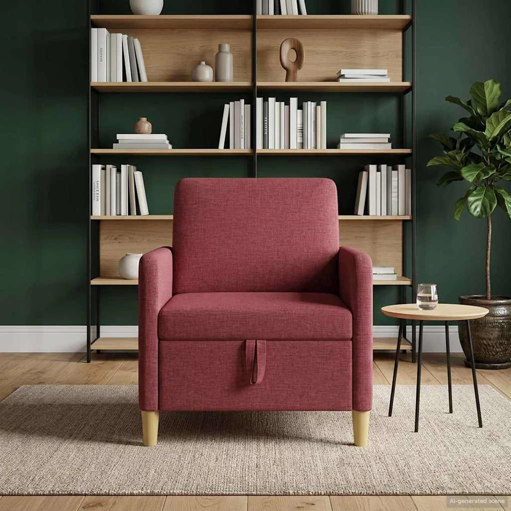 Sofa su saugojimo vieta Vyno raudona 72 x 78 x 87 cm