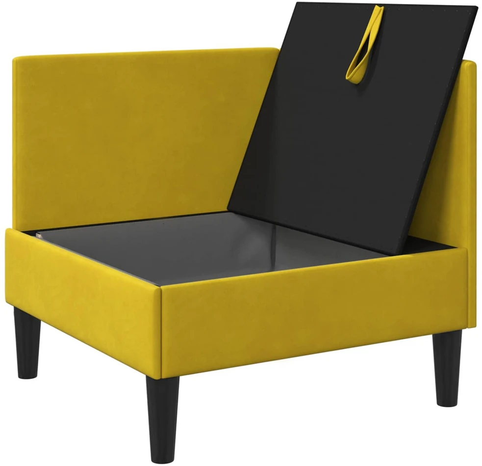 Sofa su saugojimu Geltona Aksomas