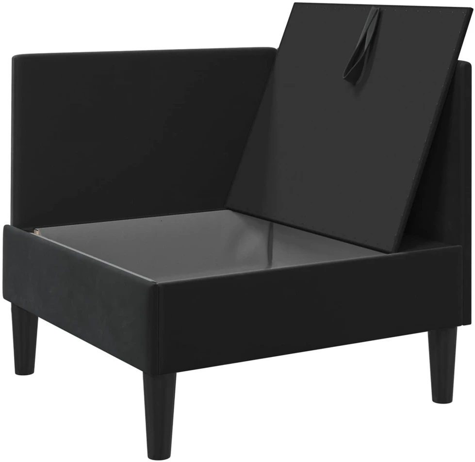 Sofa su saugojimu Juoda Aksomas