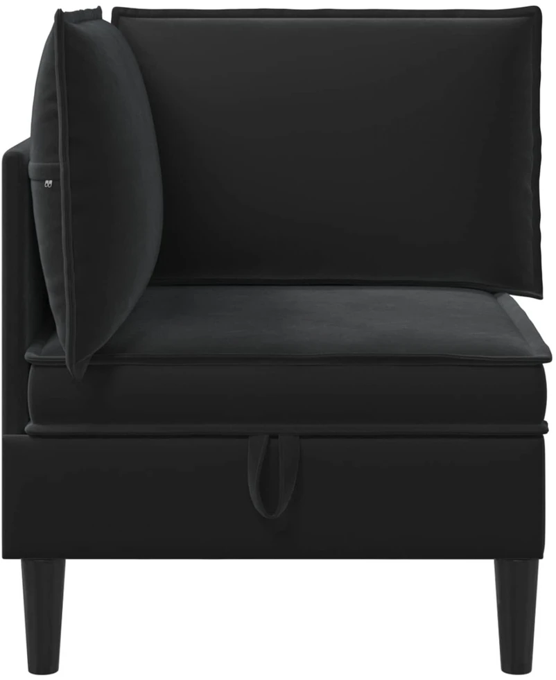 Sofa su saugojimu Juoda Aksomas