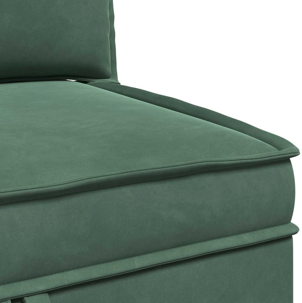 Sofa su saugojimu Jūrinė žalia Aksomas