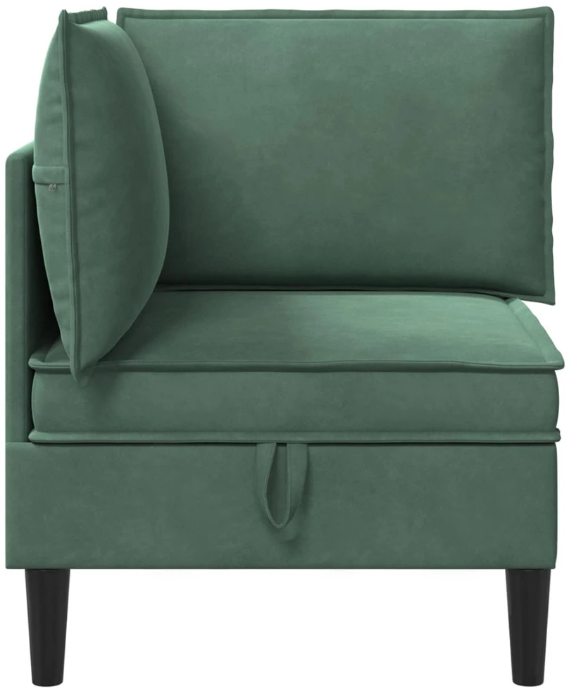 Sofa su saugojimu Jūrinė žalia Aksomas
