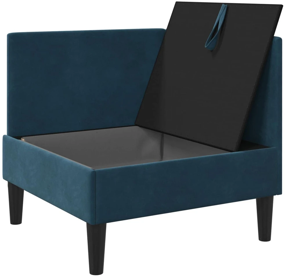Sofa su saugojimu Mėlyna Aksomas