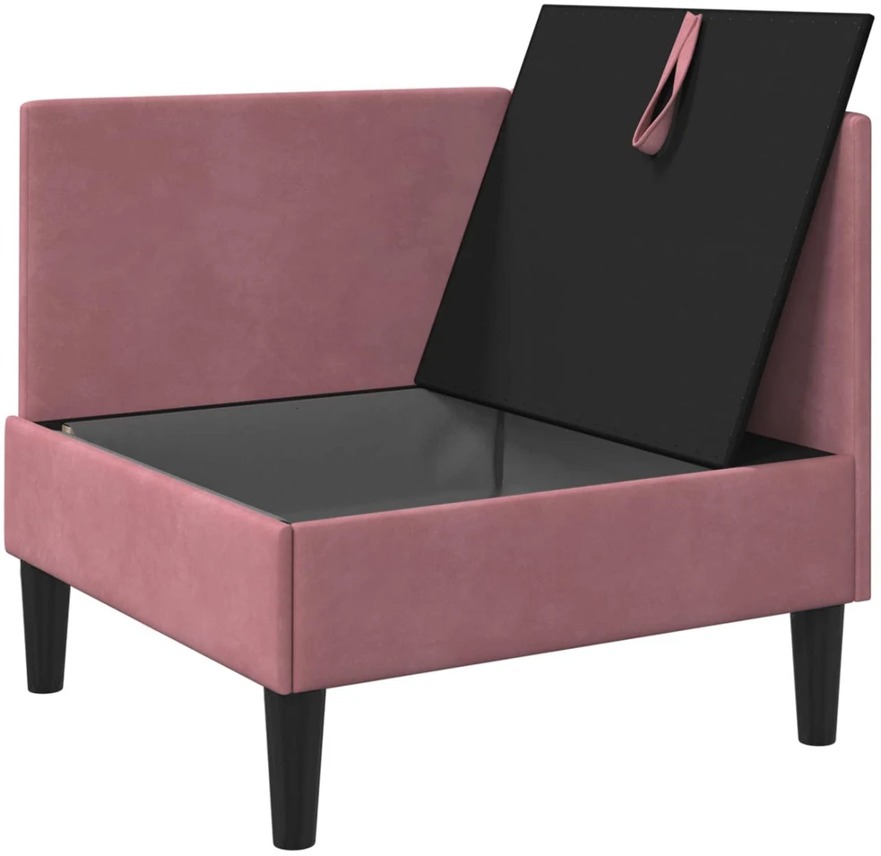Sofa su saugojimu Rožinė Aksomas