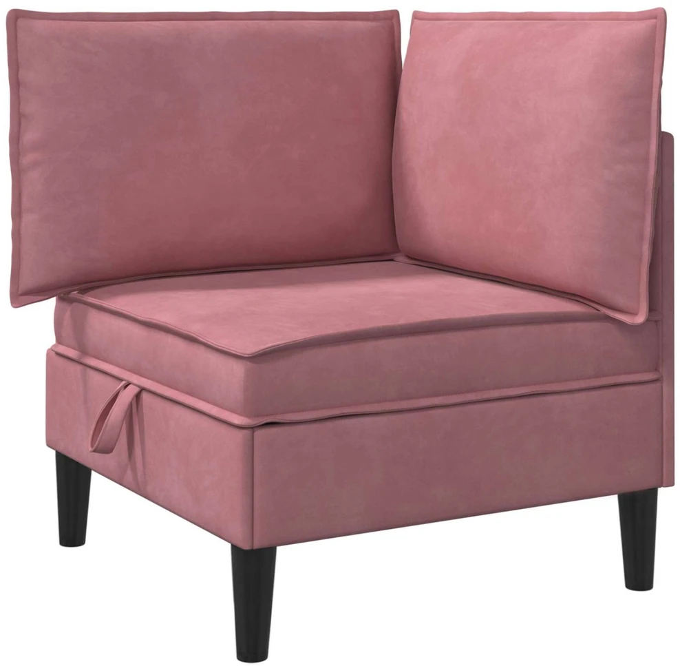 Sofa su saugojimu Rožinė Aksomas