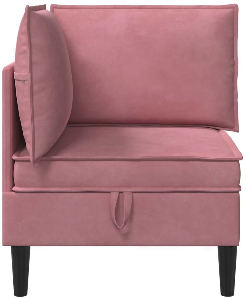 Sofa su saugojimu Rožinė Aksomas