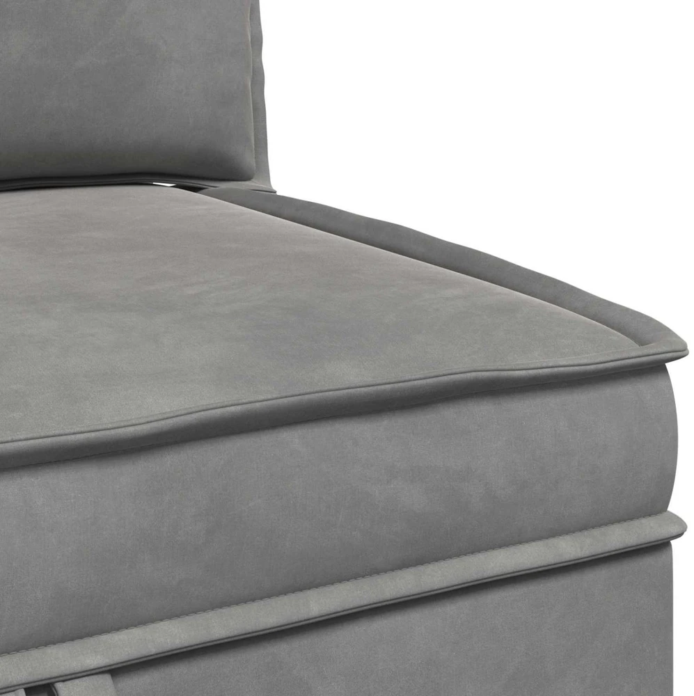 Sofa su saugojimu Šviesiai pilka Aksomas