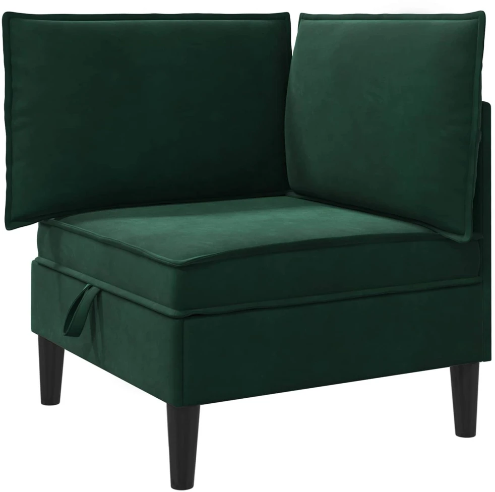 Sofa su saugojimu Tamsiai žalia Aksomas