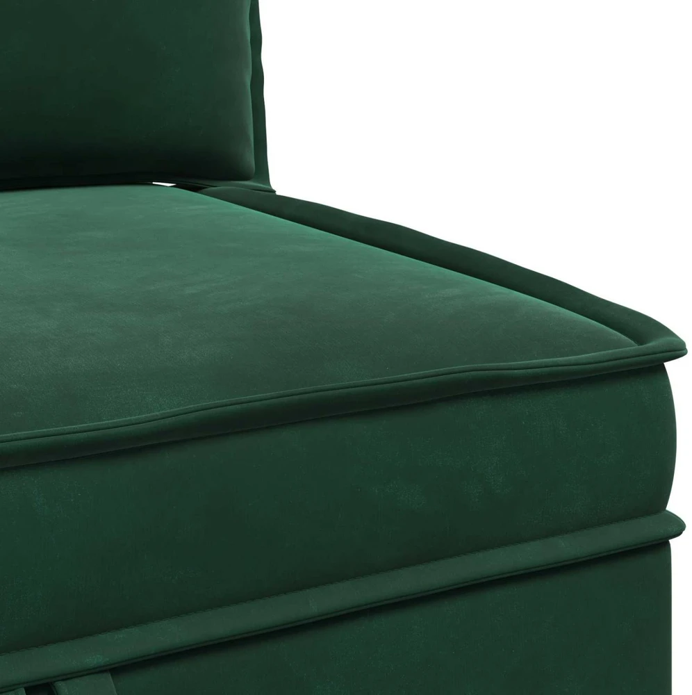 Sofa su saugojimu Tamsiai žalia Aksomas