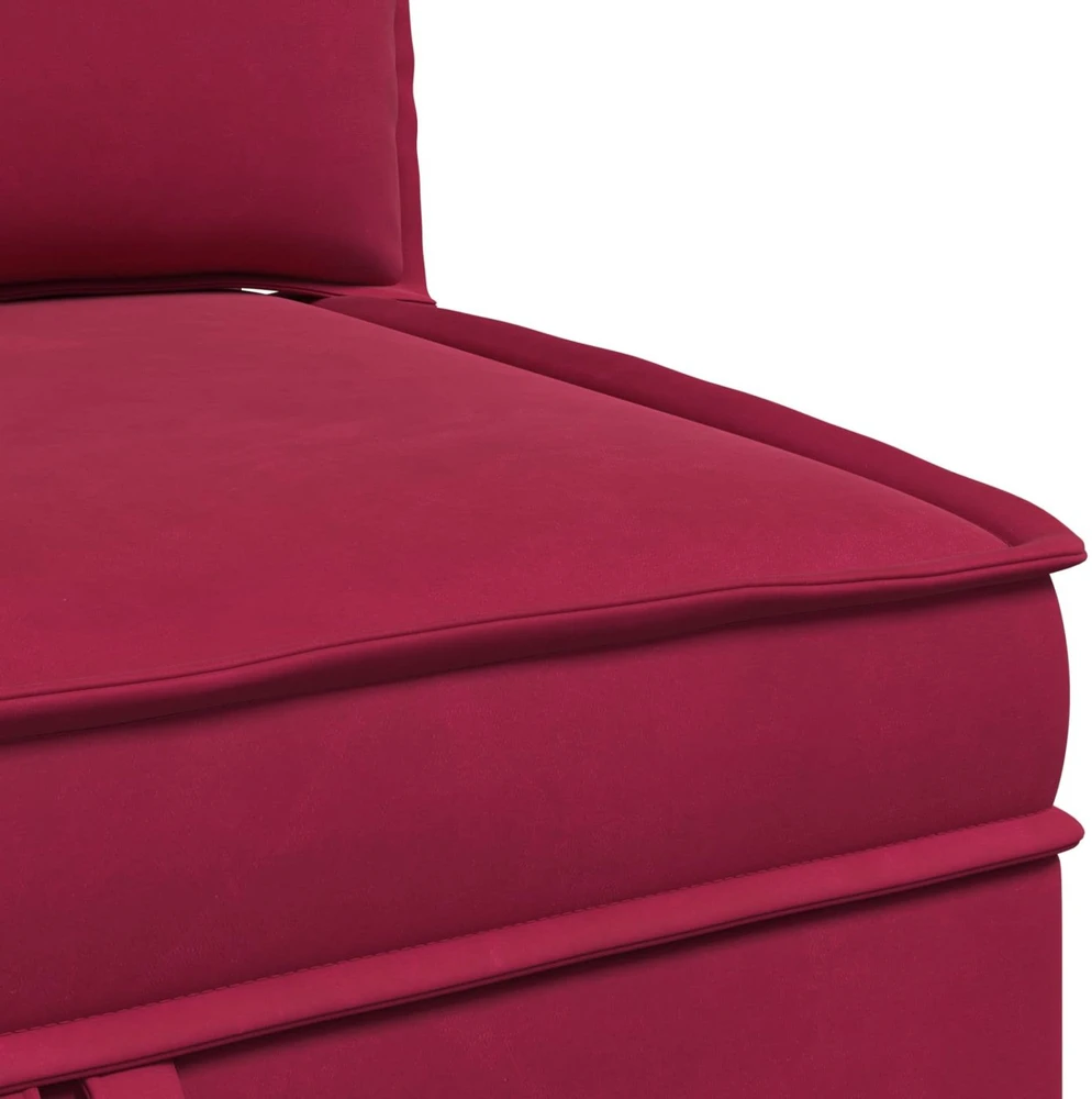 Sofa su saugojimu Vyno raudona Aksomas