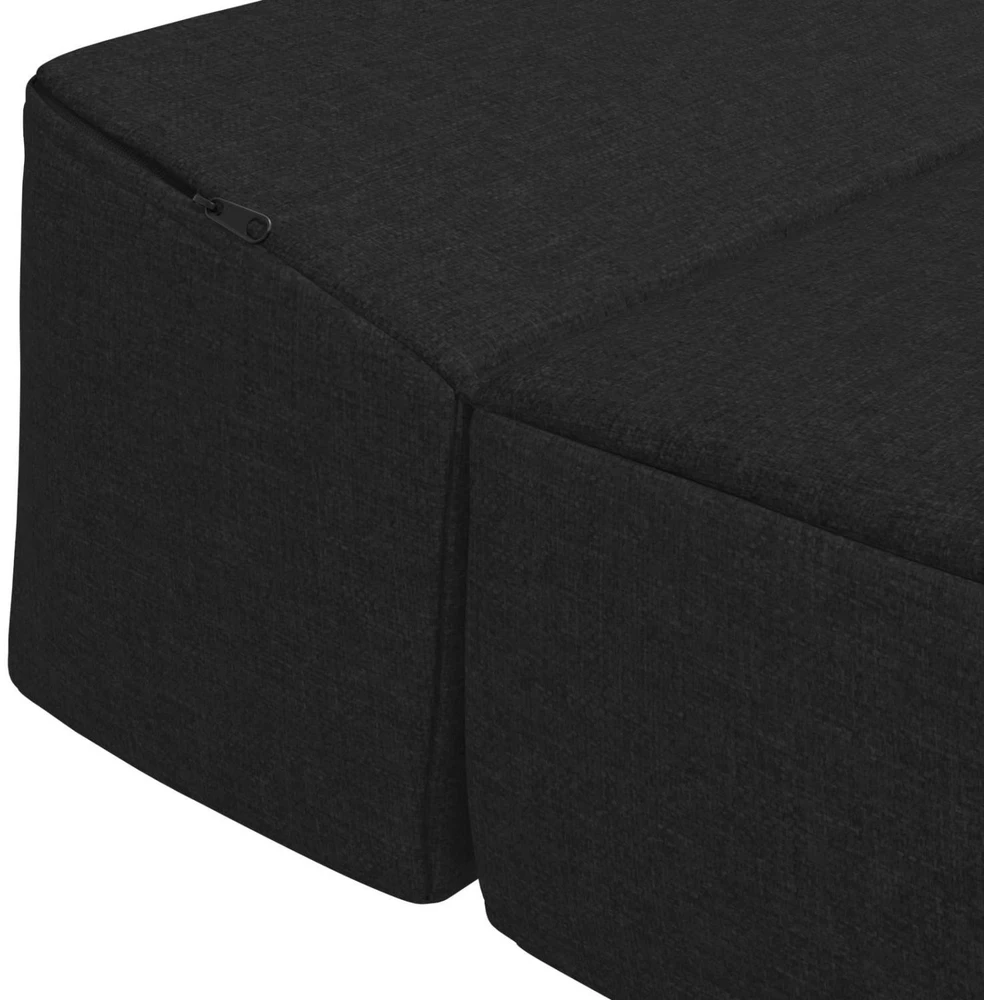 Sofa Sulankstomas Sofos Lova Juoda 200 x 70 x 10 cm Audinys