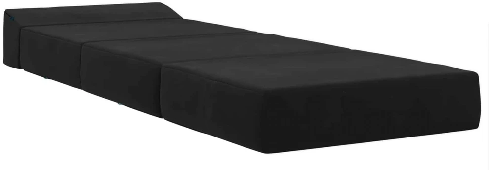 Sofa Sulankstomas Sofos Lova Juoda 200 x 70 x 15 cm Aksomas