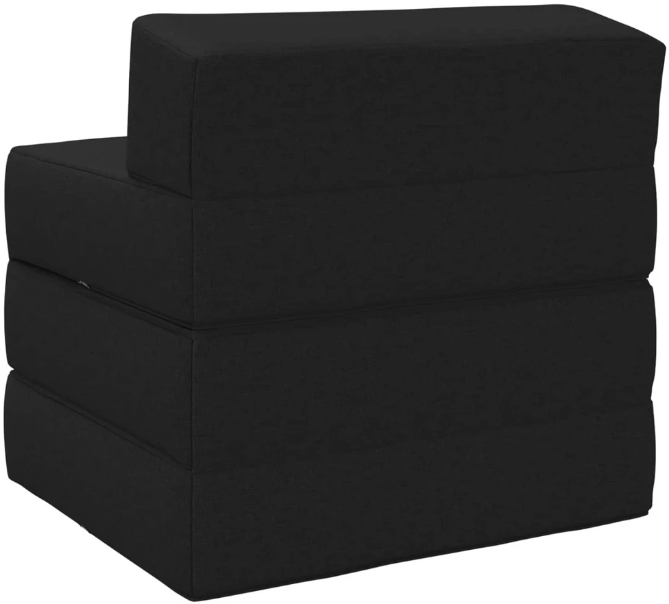 Sofa Sulankstomas Sofos Lova Juoda 200 x 70 x 10 cm Audinys