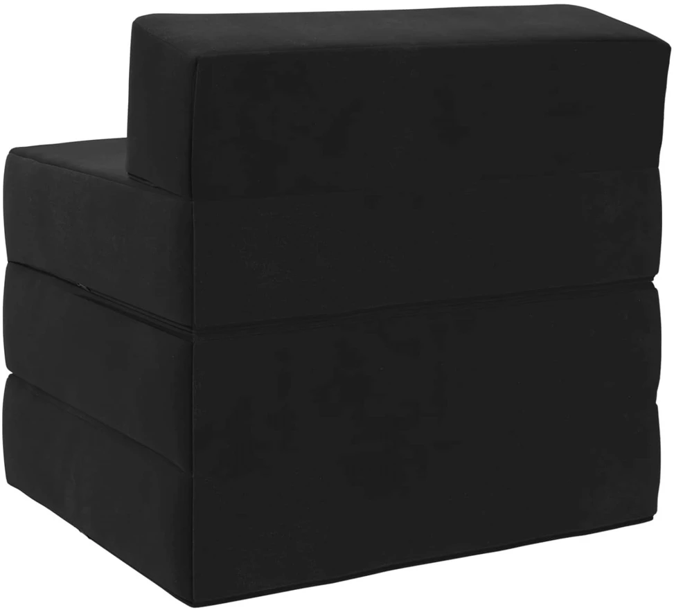 Sofa Sulankstomas Sofos Lova Juoda 200 x 70 x 15 cm Aksomas