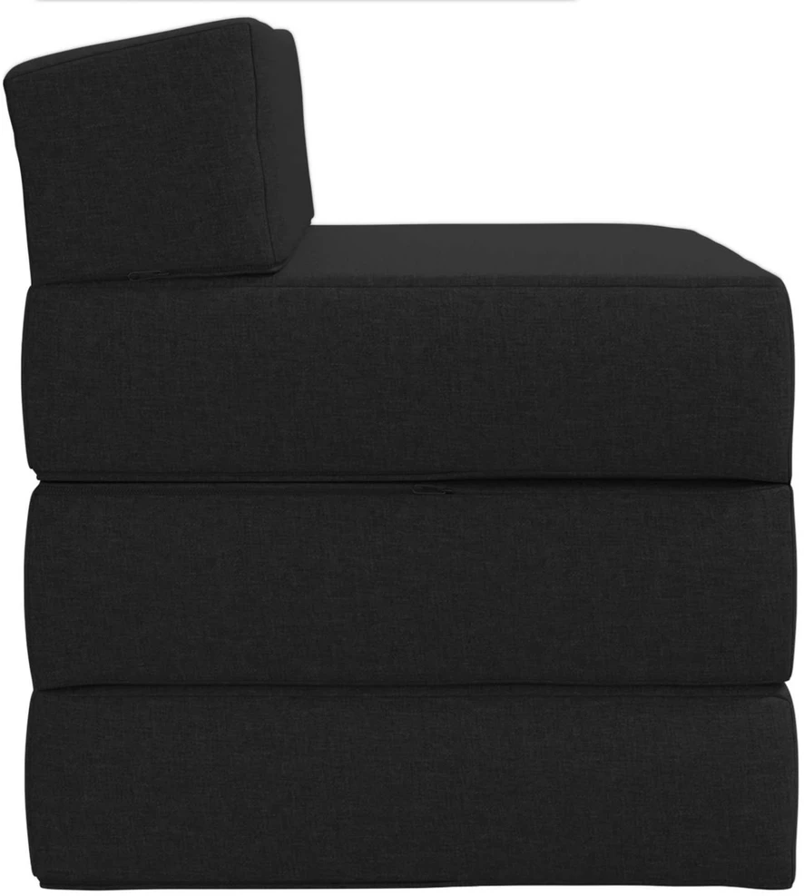 Sofa Sulankstomas Sofos Lova Juoda 200 x 70 x 10 cm Audinys