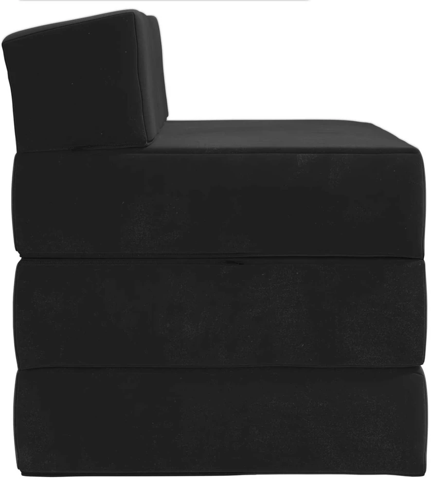 Sofa Sulankstomas Sofos Lova Juoda 200 x 70 x 10 cm Aksomas