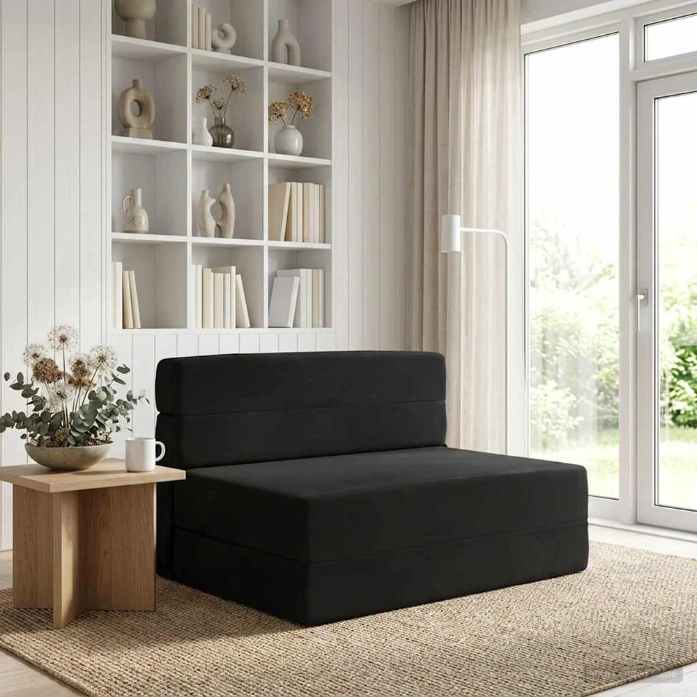 Sofa Sulankstomas Sofos Lova Juoda 70 x 72 x 60 cm Audinys