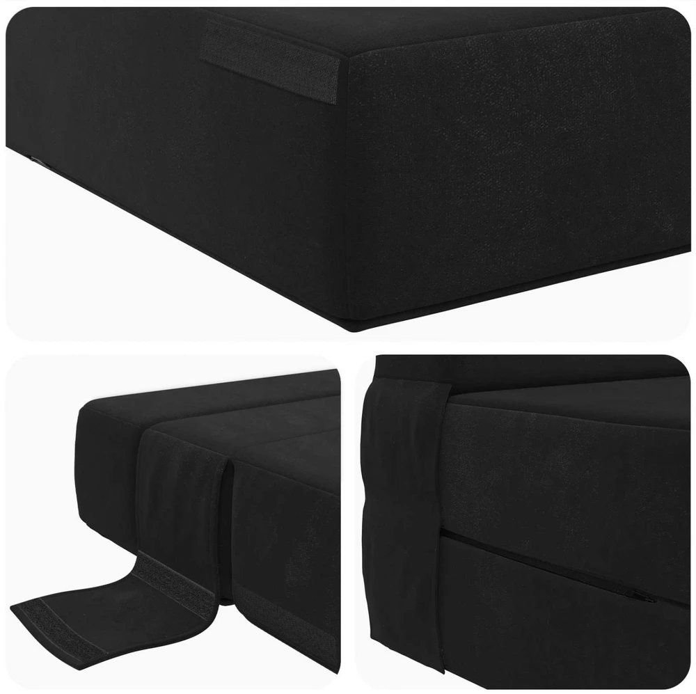 Sofa Sulankstomas Sofos Lova Juoda 70 x 72 x 60 cm Audinys