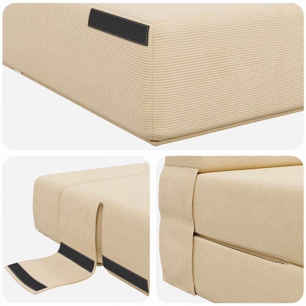 Sofa Sulankstomas Sofos Lova Kreminė 70 x 72 x 60 cm Audinys