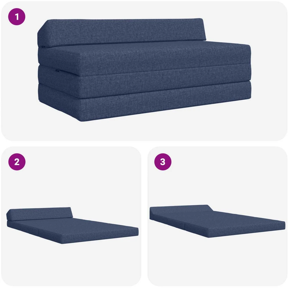 Sofa Sulankstomas Sofos Lova Mėlyna 120 x 60 x 49 cm Audinys