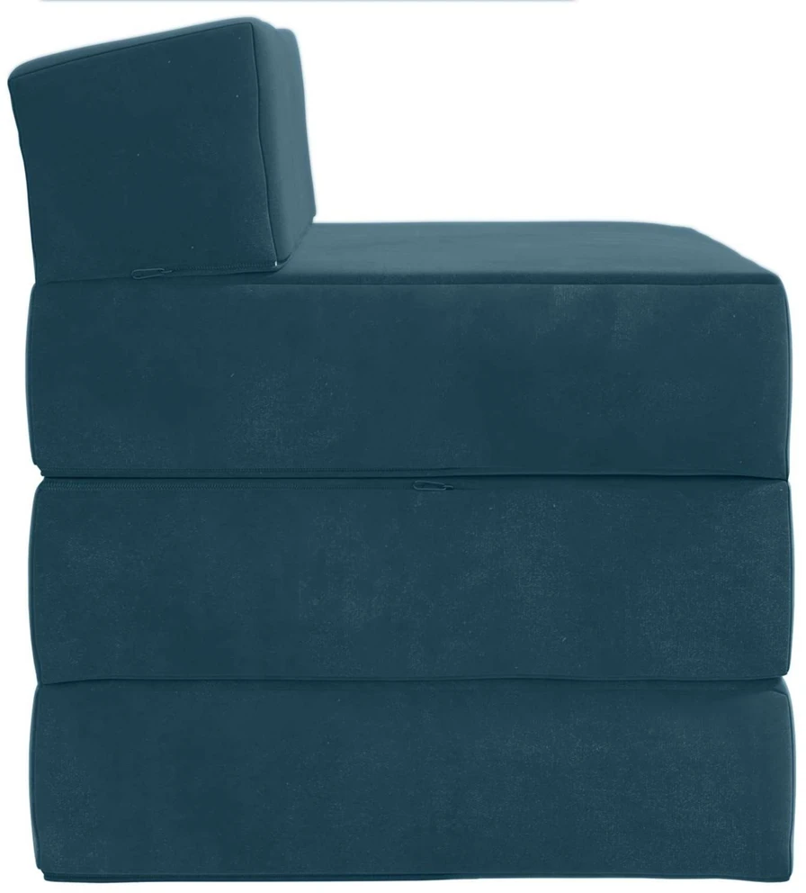 Sofa Sulankstomas Sofos Lova Mėlyna 200 x 70 x 15 cm Aksomas