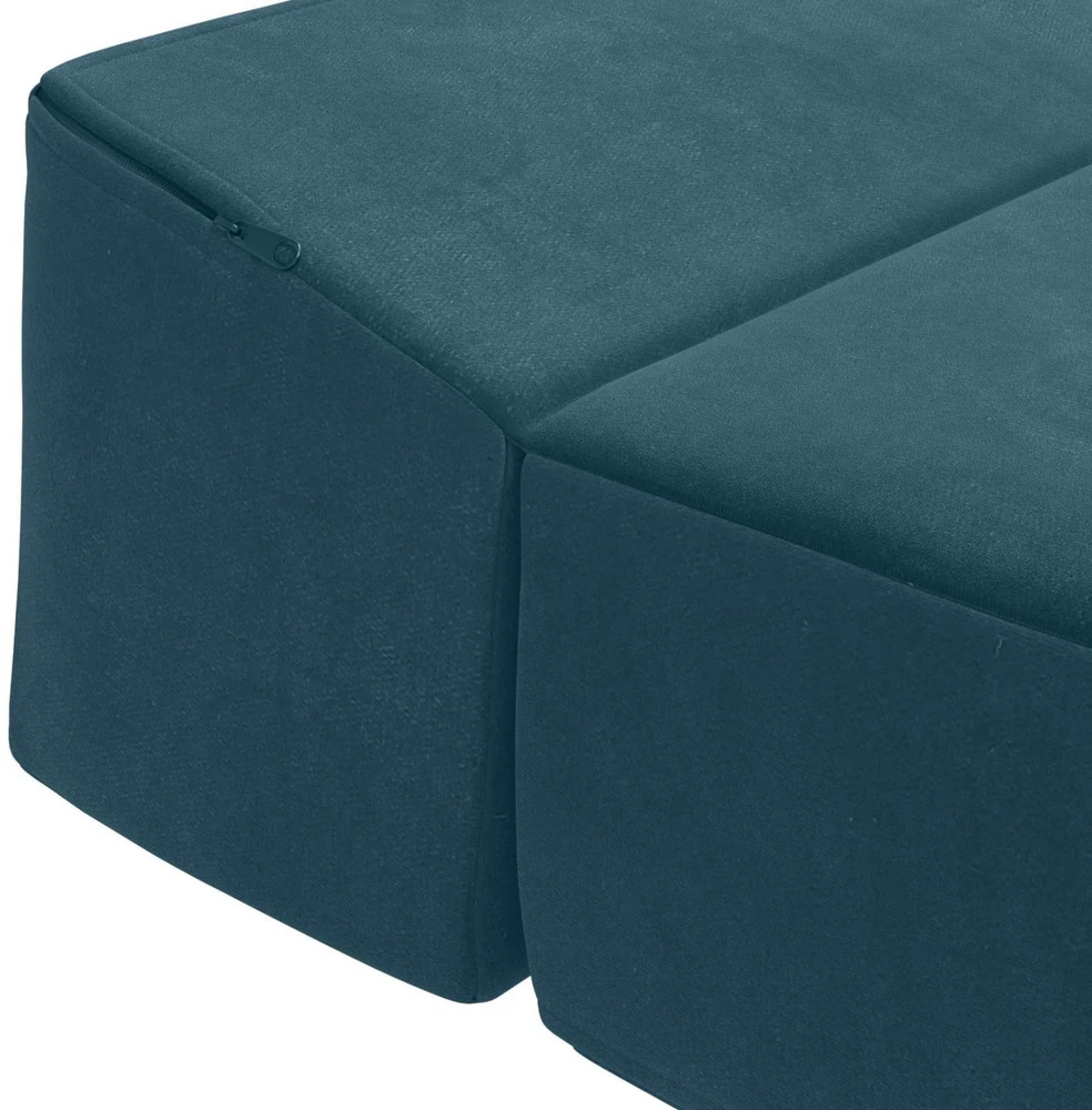 Sofa Sulankstomas Sofos Lova Mėlyna 200 x 70 x 15 cm Aksomas