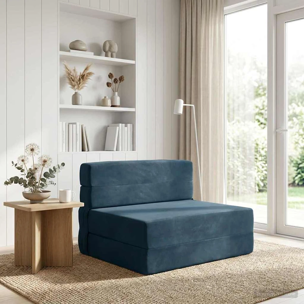 Sofa Sulankstomas Sofos Lova Mėlyna 70 x 80 x 60 cm Audinys