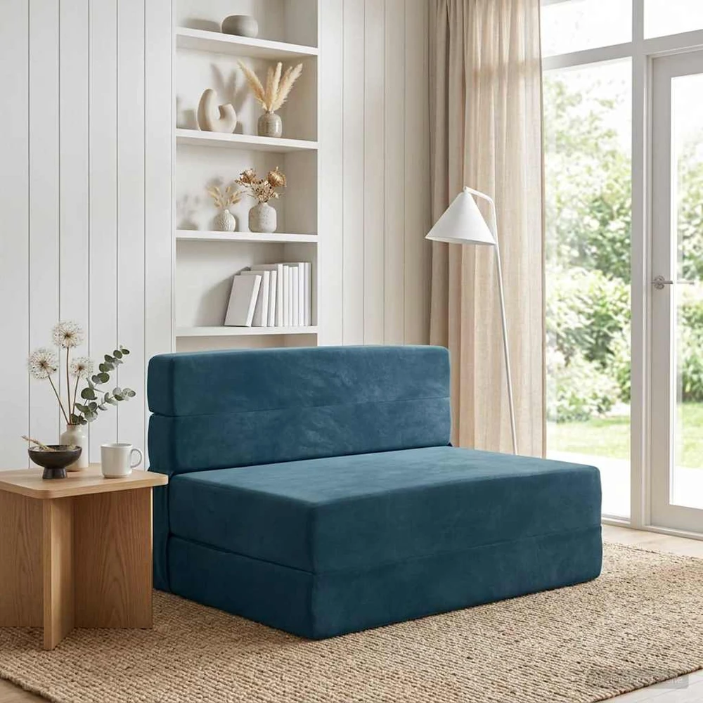 Sofa Sulankstomas Sofos Lova Mėlyna 70 x 72 x 60 cm Audinys