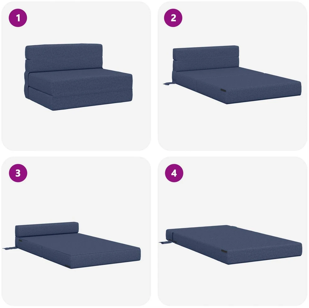 Sofa Sulankstomas Sofos Lova Mėlyna 70 x 72 x 60 cm Audinys