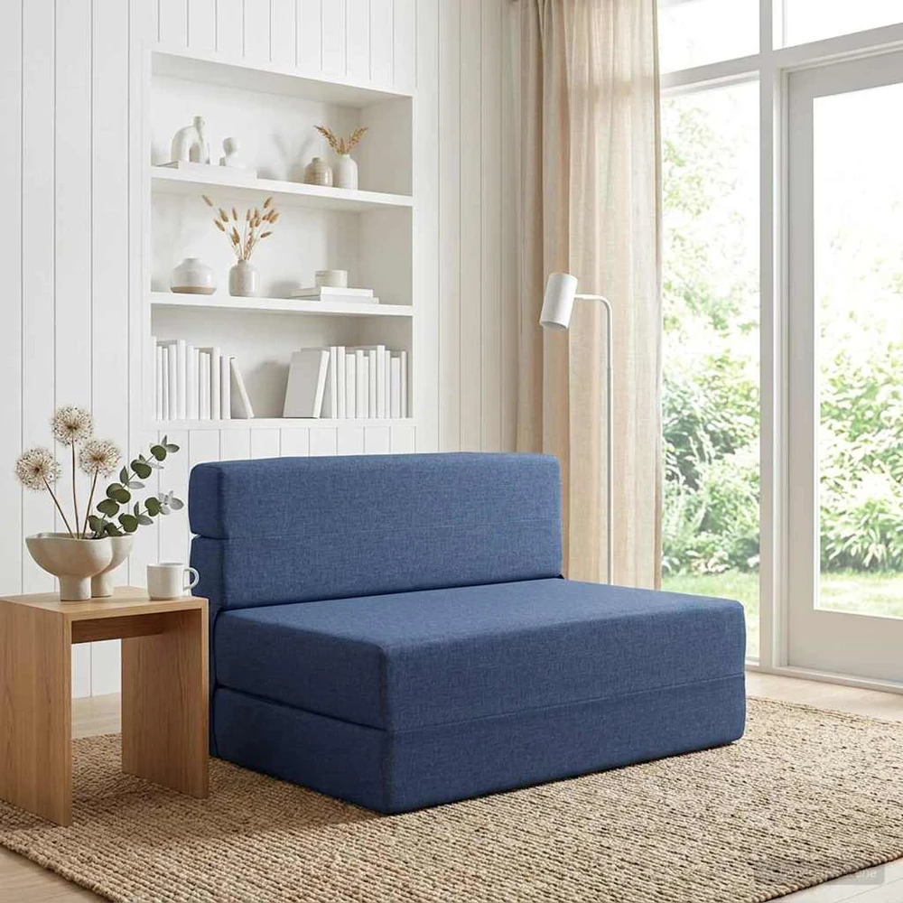 Sofa Sulankstomas Sofos Lova Mėlyna 70 x 72 x 60 cm Audinys