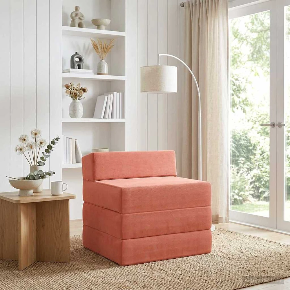Sofa Sulankstomas Sofos Lova Raudona oranžinė 200 x 70 x 15 cm
