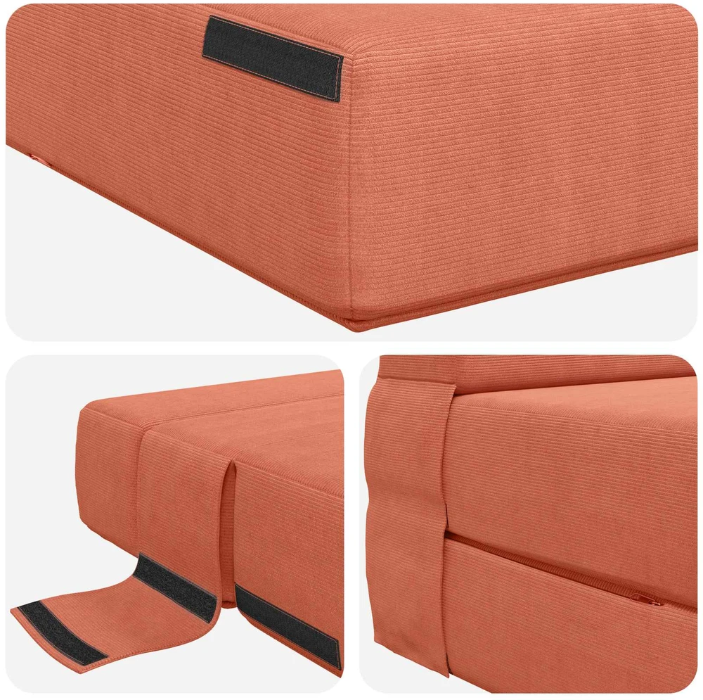 Sofa Sulankstomas Sofos Lova Raudona oranžinė 152 x 86,5 x 60 cm