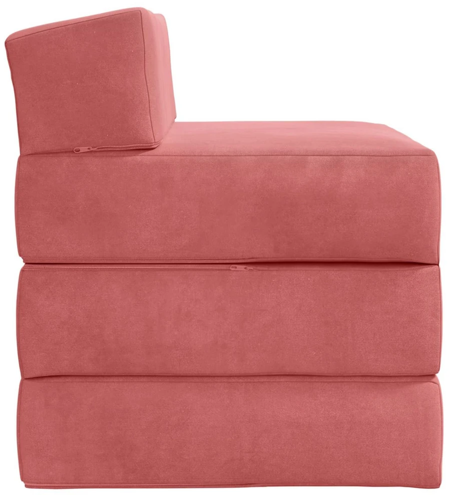 Sofa Sulankstomas Sofos Lova Rožinė 200 x 70 x 15 cm Aksomas