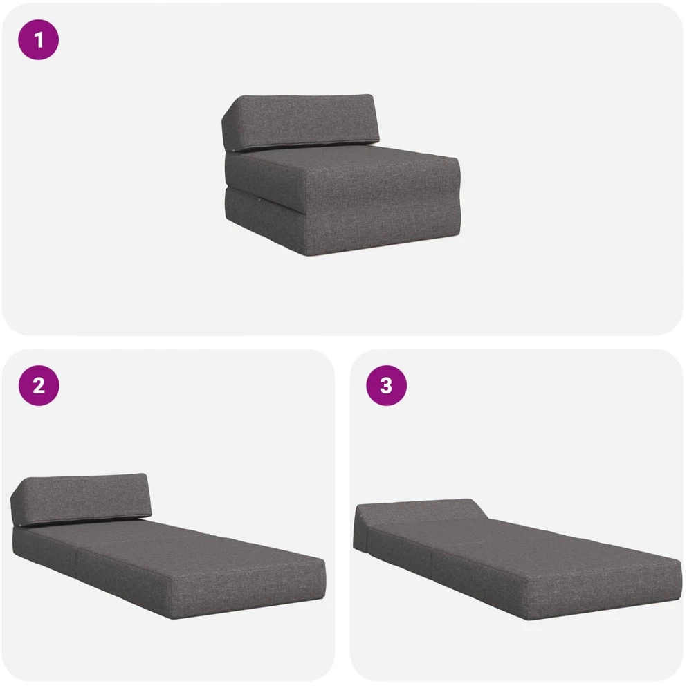 Sofa Sulankstomas Sofos Lova Šviesiai pilka 60 x 70 x 41 cm Audinys