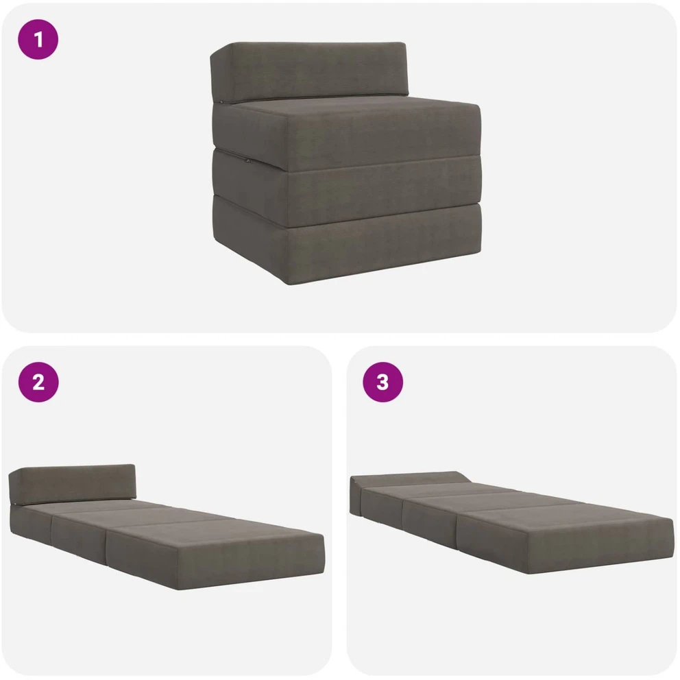 Sofa Sulankstomas Sofos Lova Šviesiai pilka 200 x 70 x 15 cm