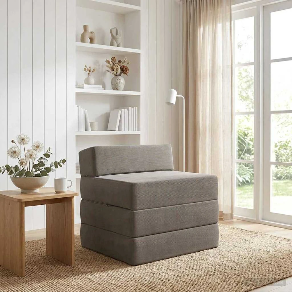 Sofa Sulankstomas Sofos Lova Šviesiai pilka 200 x 70 x 15 cm