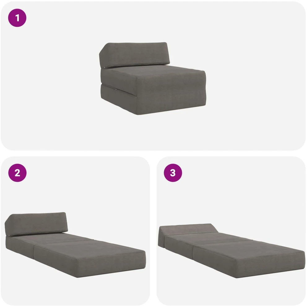 Sofa Sulankstomas Sofos Lova Šviesiai pilka 60 x 70 x 41 cm Audinys