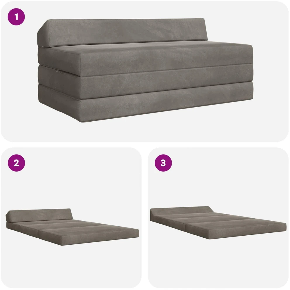 Sofa Sulankstomas Sofos Lova Šviesiai pilka 120 x 60 x 49 cm Audinys